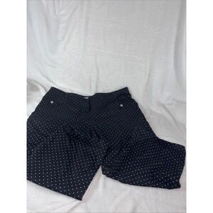 Karen Scott Capris Size 16 Black White Polka Dot Office Casual Whimsy Summer EUC
